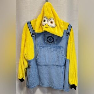 Minions Despicable Me Plush Hoodie Pullover Costume Adult OSFM
